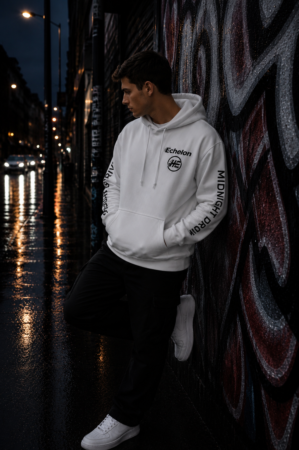 Echelon Skyline White Hoodie